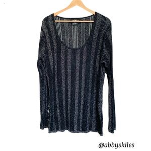 Harley-Davidson Long Sleeve Sweater Metallic Glitter Top Embroidered Y2K